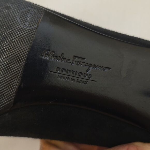 Black Suede Ferragamo Heels - Picture 9 of 12